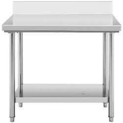 Royal Catering RCWT-100X70EB ruostumattomasta teräksestä valmistettu työpöytä, 100 x 70 cm, 95 kg