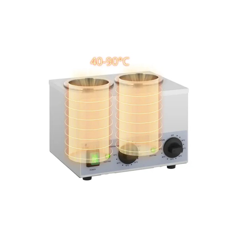 Royal Catering kastikkeenlämmitin 2 x 1 l, 40-90 °C, ruostumaton teräs