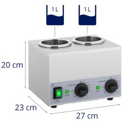 Royal Catering kastikkeenlämmitin 2 x 1 l, 40-90 °C, ruostumaton teräs