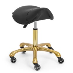 Ergonominen satulajakkara 55 70 cm 150 kg musta kulta