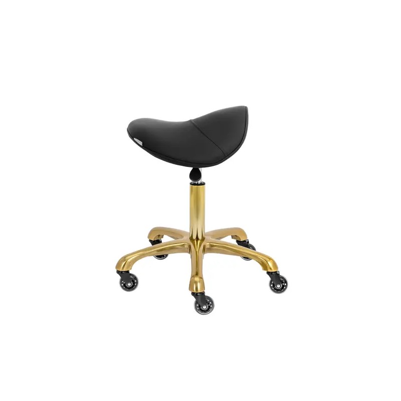 Ergonominen satulajakkara 55-70 cm 150 kg musta/kulta