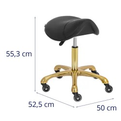 Ergonominen satulajakkara 55-70 cm 150 kg musta/kulta