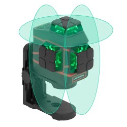 360° Ristiviivallasermi 30 m kaukosäätimellä ja kuljetuslaukulla