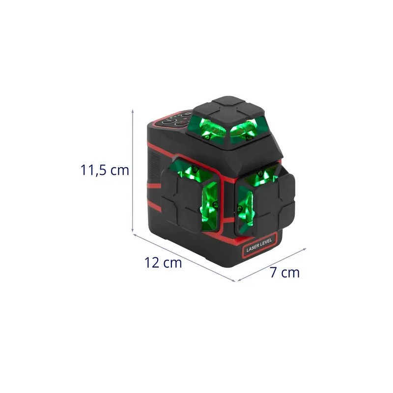 360° Ristiviivallasermi 30 m kaukosäätimellä ja kuljetuslaukulla