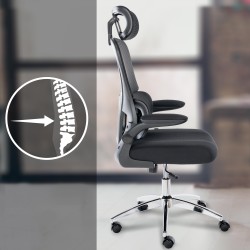 Ergonominen toimistotuoli säädettävällä niskatuella ja ristiselän tuella