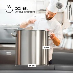 Royal Catering RCST-98LI-E induktiokattila 98 l Ø 50 cm ruostumaton teräs