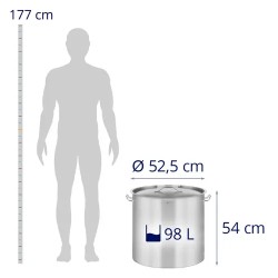 Royal Catering RCST-98LI-E induktiokattila 98 l Ø 50 cm ruostumaton teräs