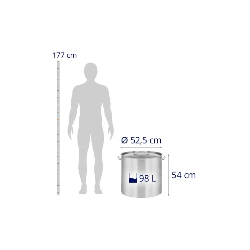 Royal Catering RCST-98LI-E induktiokattila 98 l Ø 50 cm ruostumaton teräs