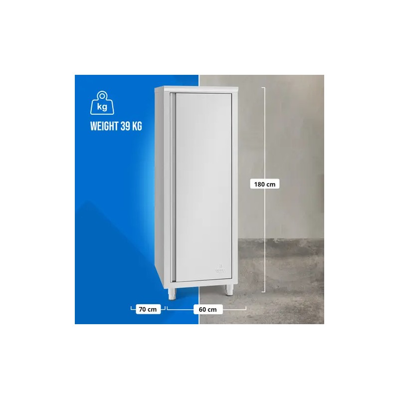 Royal Catering astiakaappi ruostumaton teräs 60 x 70 x 180 cm