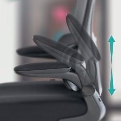 Ergonominen toimistotuoli säädettävällä niskatuella ja ristiselän tuella