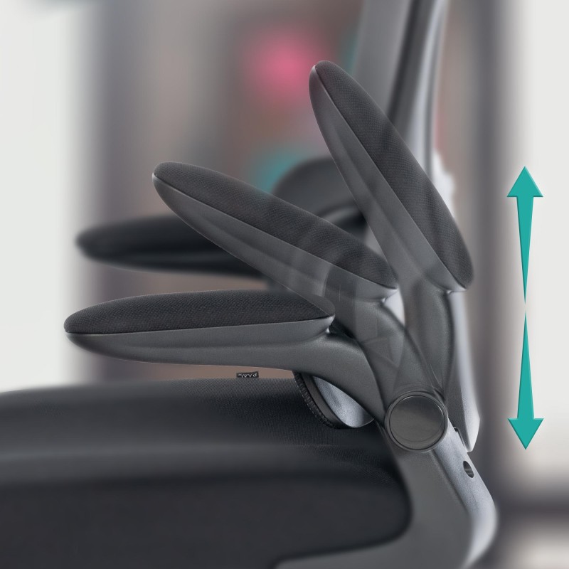 Ergonominen toimistotuoli säädettävällä niskatuella ja ristiselän tuella