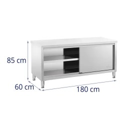 Royal Catering RCSSCB-180X60-E työpöytäkaappi ruostumaton teräs 180 x 60 cm