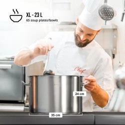 Royal Catering RC-SSP23 Induktiokattila 23 l, Ø 35 cm, ruostumaton teräs