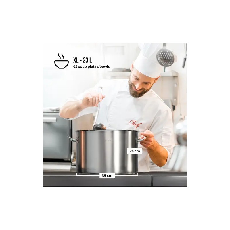 Royal Catering RC-SSP23 Induktiokattila 23 l, Ø 35 cm, ruostumaton teräs