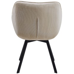 Moderni kääntyvä ruokailutuoli pehmustetulla istuimella ja metallijalustalla