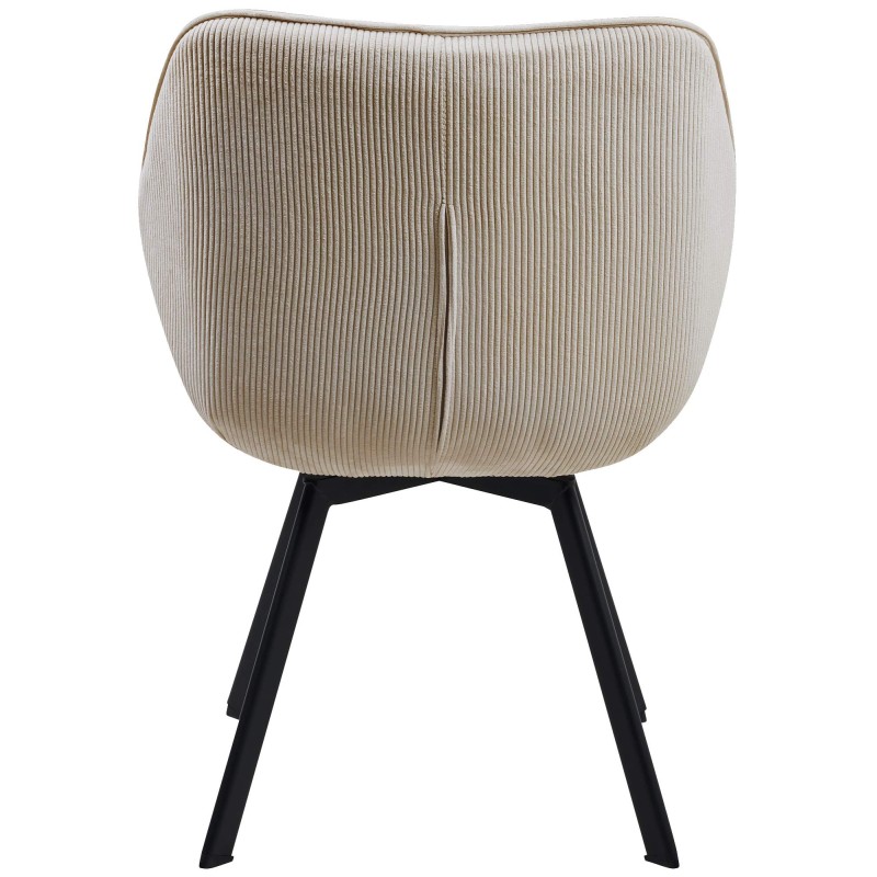 Moderni kääntyvä ruokailutuoli pehmustetulla istuimella ja metallijalustalla