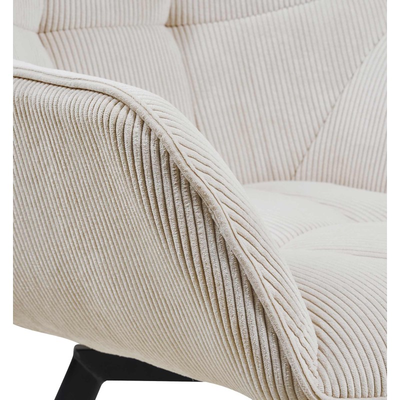 Moderni kääntyvä ruokailutuoli pehmustetulla istuimella ja metallijalustalla