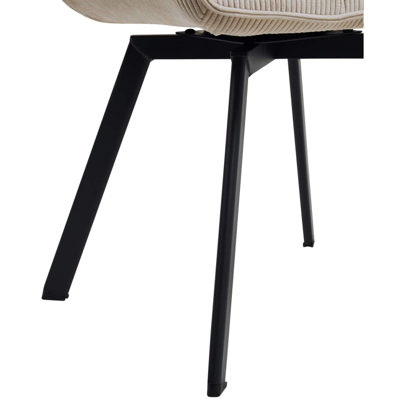 Moderni kääntyvä ruokailutuoli pehmustetulla istuimella ja metallijalustalla