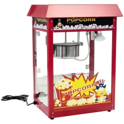 Royal Catering Popcorn-kone vaunulla, 1500 W, 5 kg/h, punainen
