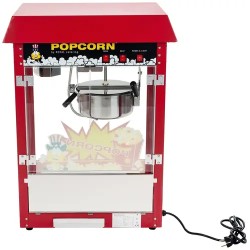Royal Catering Popcorn-kone vaunulla, 1500 W, 5 kg/h, punainen