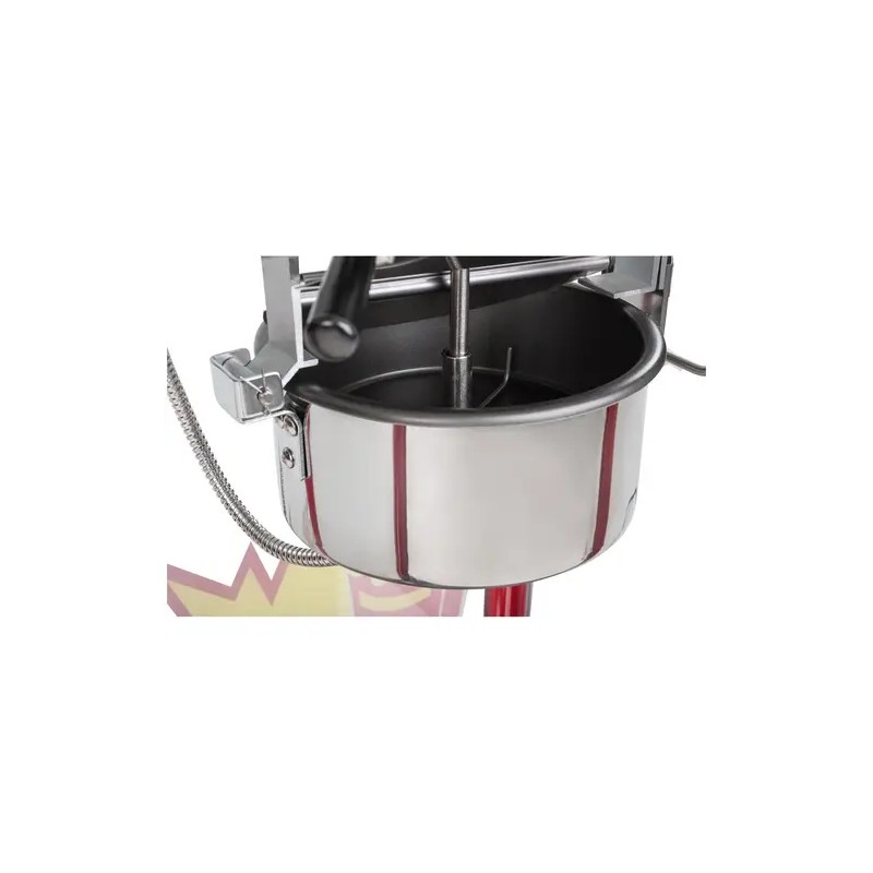 Royal Catering Popcorn-kone vaunulla, 1500 W, 5 kg/h, punainen