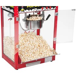Royal Catering Popcorn-kone vaunulla, 1500 W, 5 kg/h, punainen