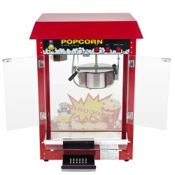 Royal Catering Popcorn-kone vaunulla, 1500 W, 5 kg/h, punainen