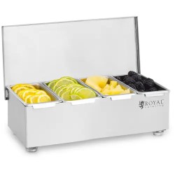 Royal Catering RCCBS 4 ainesäiliösetti ruostumattomasta teräksestä 4 x 450 ml