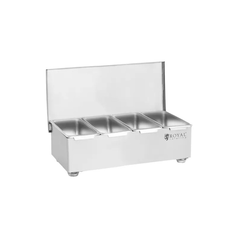 Royal Catering RCCBS 4 ainesäiliösetti ruostumattomasta teräksestä 4 x 450 ml