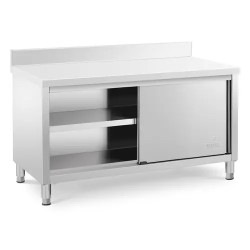 Royal Catering ECO ruostumattomasta teräksestä valmistettu työpöytäkaappi 150 x 70 cm 500 kg