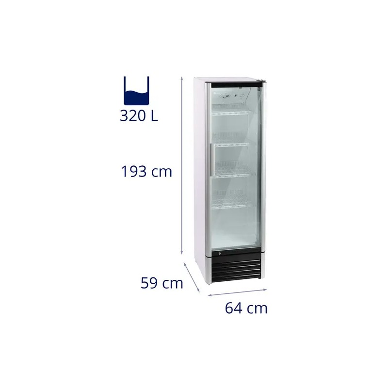 Juomakaappi 320 l LED-valaistuksella ja alumiinikehyksellä