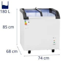 Royal Catering RCFZ-180G pakastin 180 l lasiovilla