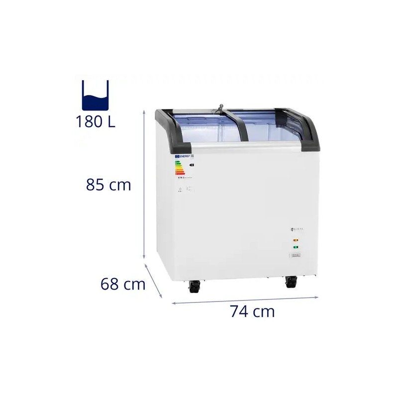 Royal Catering RCFZ-180G pakastin 180 l lasiovilla