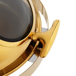 Royal Catering pyöreä ruokalämmitin 6 l, kultainen, näkymäikkunalla