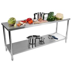 Royal Catering ECO ruostumattomasta teräksestä valmistettu työpöytä 200 x 60 cm