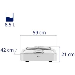 Royal Catering Chafing Dish lämpöastia GN 1/1 8,5 l lasikannella