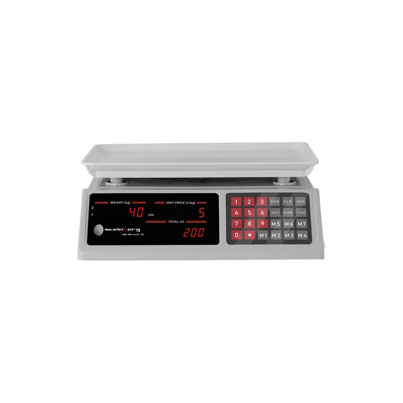 Kontrollivaaka SBS-PW-402EP 40 kg / 2 g 33,7 x 23,1 cm 6 LED