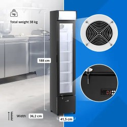 Royal Catering juomakaappi 99 l musta teräs