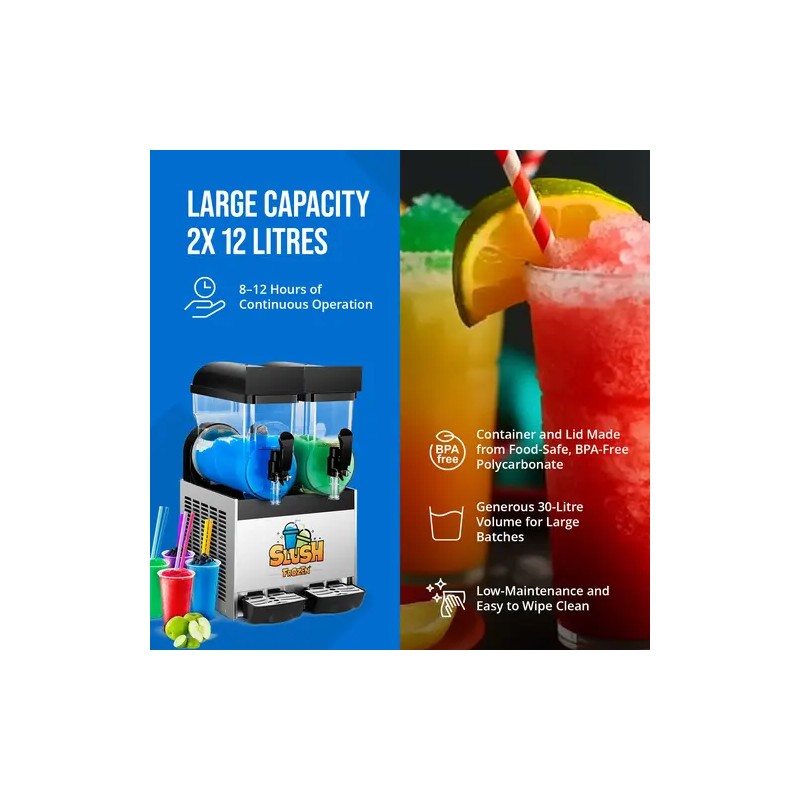 Royal Catering Slush-jääkone 2 x 12 l