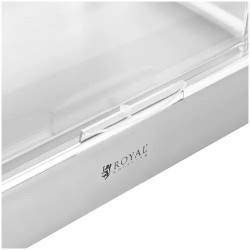 Royal Catering Buffetvitrine GN 1/1 ruostumattomasta teräksestä rullakannella