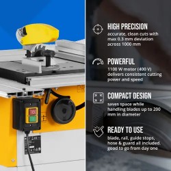 Pöytäsaha MSW-TSA-2400A 1100 W 400 V 200 mm terä