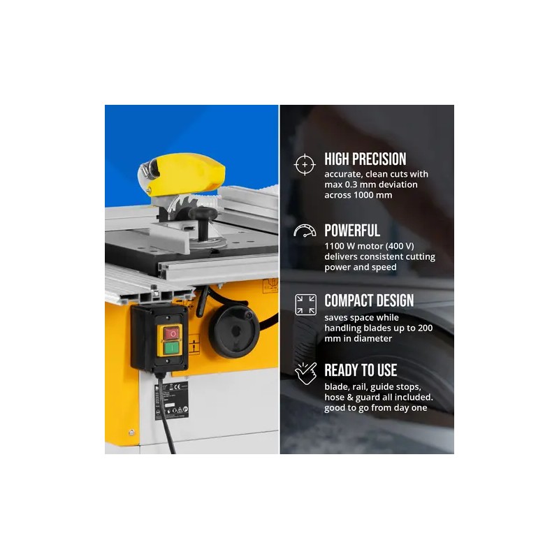 Pöytäsaha MSW-TSA-2400A 1100 W 400 V 200 mm terä