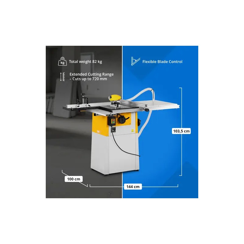 Pöytäsaha MSW-TSA-2400A 1100 W 400 V 200 mm terä