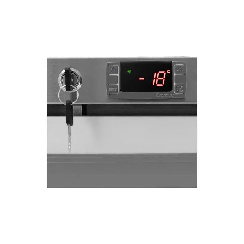 Royal Catering RCLK-F380G pakastinkaappi 380 l lasiovella, hopea