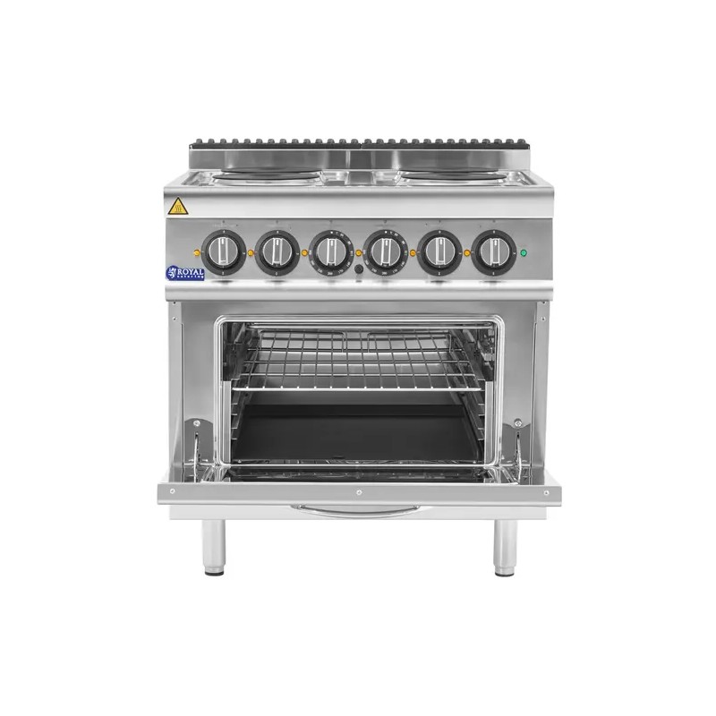 Royal Catering Pro 730 sähköliesi uunilla, 13,9 kW, 4 levyä, 80 x 73 cm