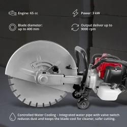 Bensiinikäyttöinen betonisaha 3000 W 155 mm leikkaussyvyys