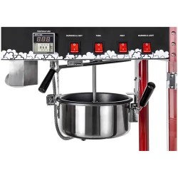 Popcorn-kone 1820 W, 5 kg/h, lämmitettävä esittelytila, punainen