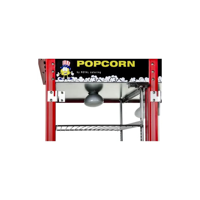 Popcorn-kone 1820 W, 5 kg/h, lämmitettävä esittelytila, punainen