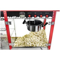 Popcorn-kone 1820 W, 5 kg/h, lämmitettävä esittelytila, punainen