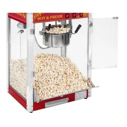 Royal Catering Popcorn-kone vaunulla 1500 W, 5 kg/h, punainen